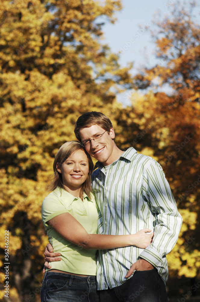 Couple posing in the park Couple posing in the park