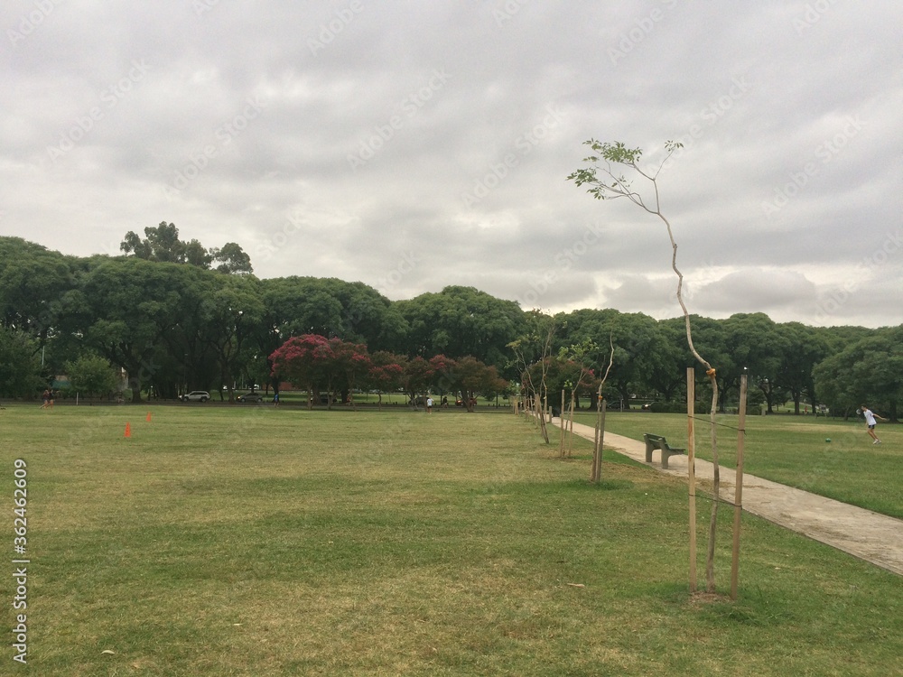 Green sport park in summer Buenos Aires Argentina