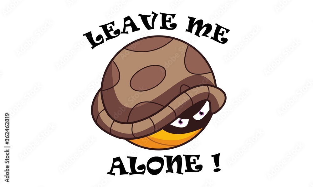 Vecteur Stock Vector cartoon illustration of a turtle hiding in shell