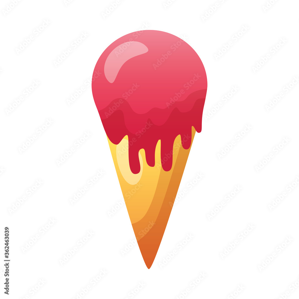 Isolated ice cream with cone vector design Isolated ice cream with cone vector design