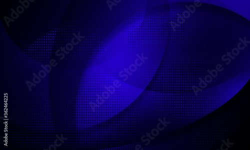 Abstract background made of halftone dots and curved lines in blue colors