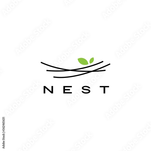 bird nest logo vector icon illustration