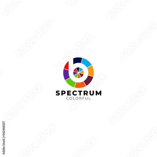 B Spectrum Colorful Logo Design Vector