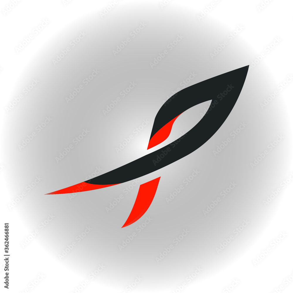 Letter P vector logo with black and grey color Letter P vector logo with black and grey color