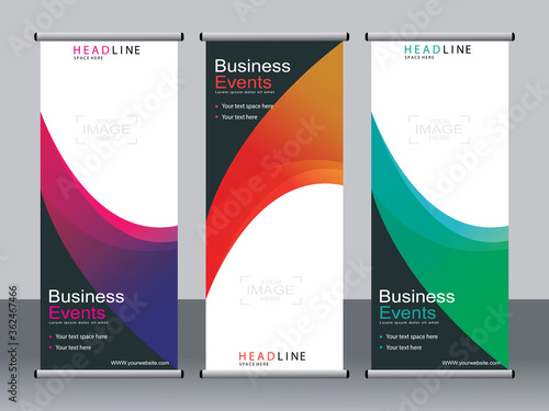 Business banner roll up set,standee banner template,Modern banner.