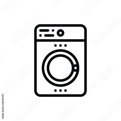 Laundry Machine Icon Logo Vector Isolated. Laundry Set of Icon. Editable Stroke and Pixel Perfect.