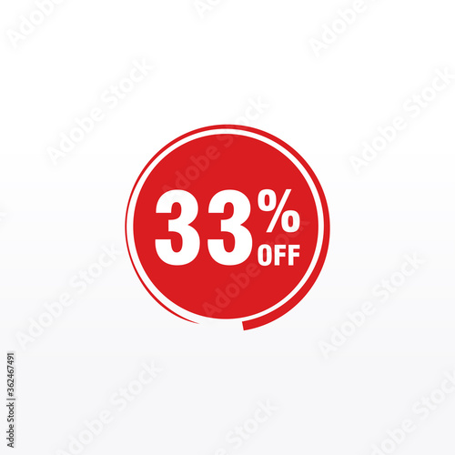 33 discount, Sales Vector badges for Labels, , Stickers, Banners, Tags, Web Stickers, New offer. Discount origami sign banner