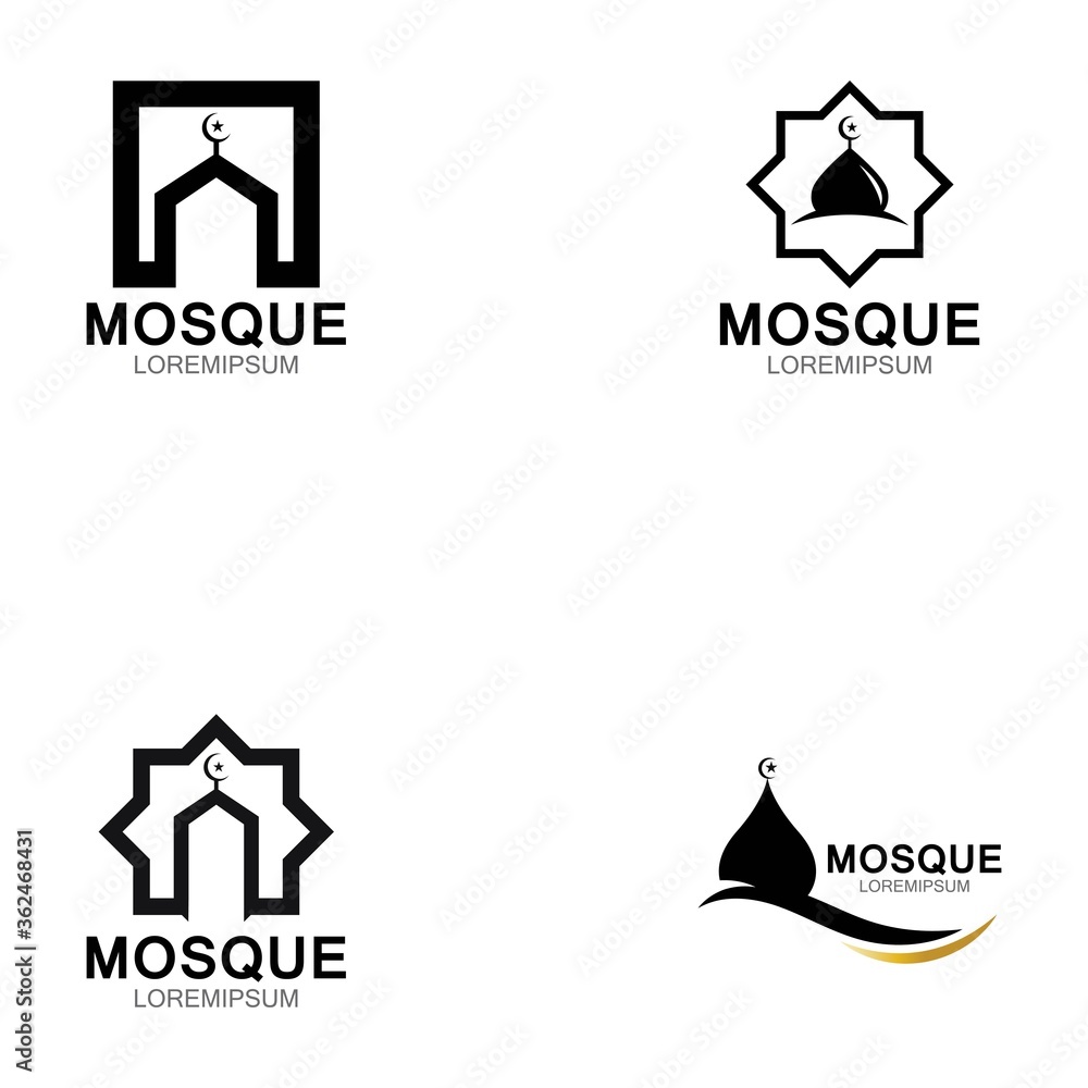 Modern mosque logo symbol or icon template Stock Vector | Adobe Stock