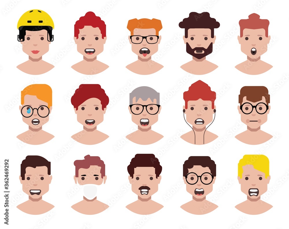 User avatars, avatars with empty faces and heads for social network ( Male and female faces ) User avatars, avatars with empty faces and heads for social network ( Male and female faces )