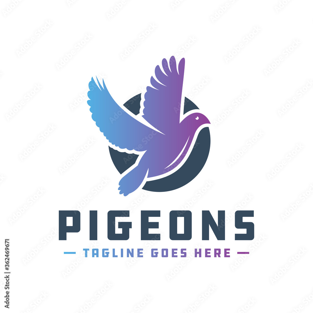 Obraz premium Pigeon vector logo design