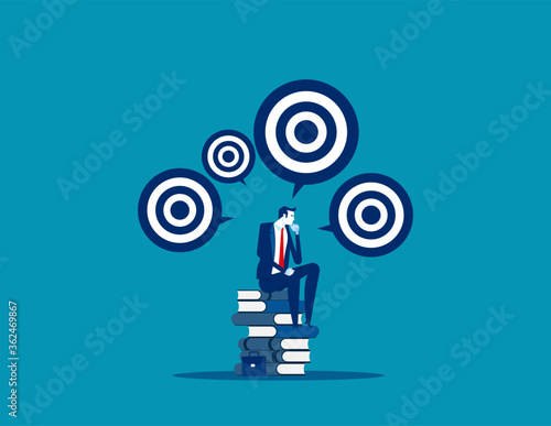 Goal and selection. Thinking target business concept. Strategy for investment