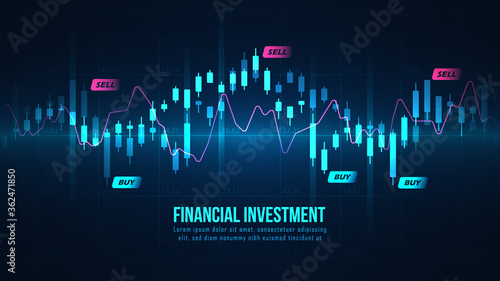 Stock market or forex trading graph in graphic concept suitable for financial investment or Economic trends business idea and all art work design. Abstract finance background. Vector illustration