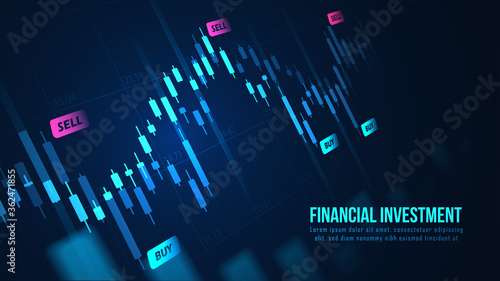 Stock market or forex trading graph in graphic concept suitable for financial investment or Economic trends business idea and all art work design. Abstract finance background. Vector illustration