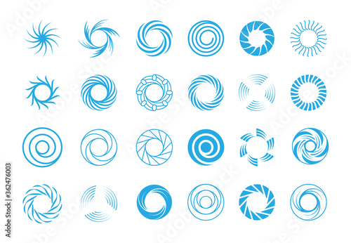 Canvas Print Spiral circles abstract set