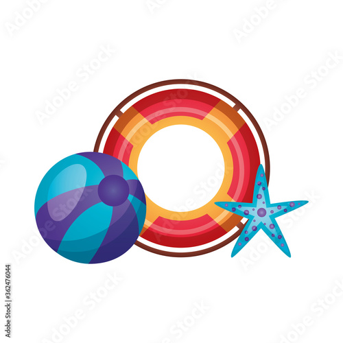 summer float ball and star vector design