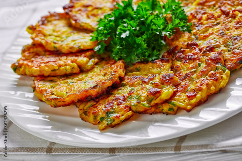 Sweet onion fritters with parsley and rice