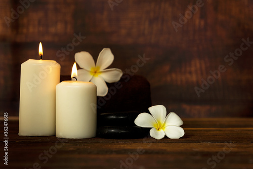 Thai spa massage.  Spa body treatment and beauty wellness. Therapy aromatherapy for body women with candles for relax spa massage and wellness 