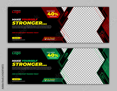 Gym Fitness Workout Boxing Exercise Banner Template