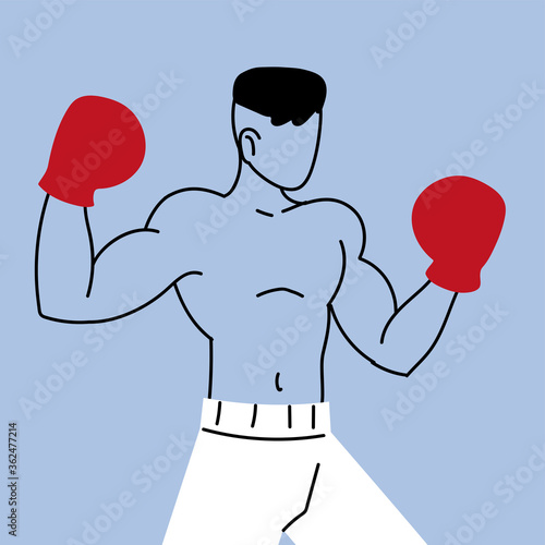 boxing, sports training, boxer man prepares for competition