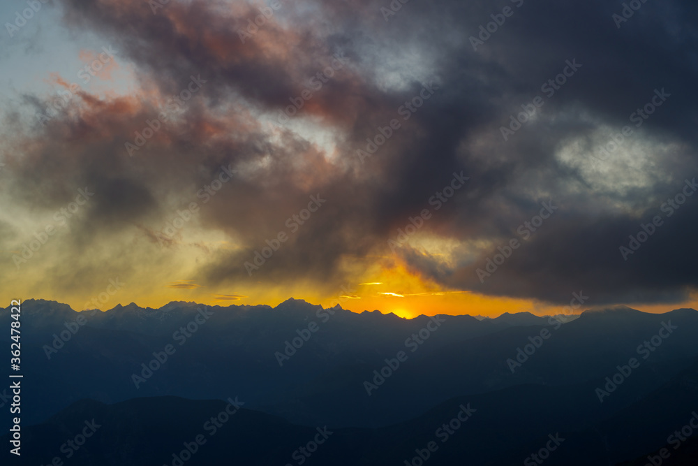 Sunset over the summits