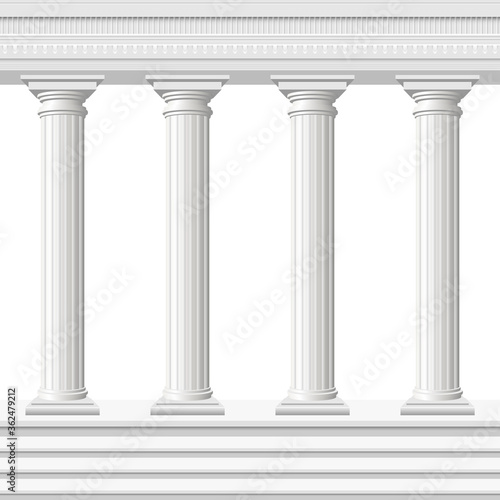 Antique columns vector design illustration isolated on white background 
