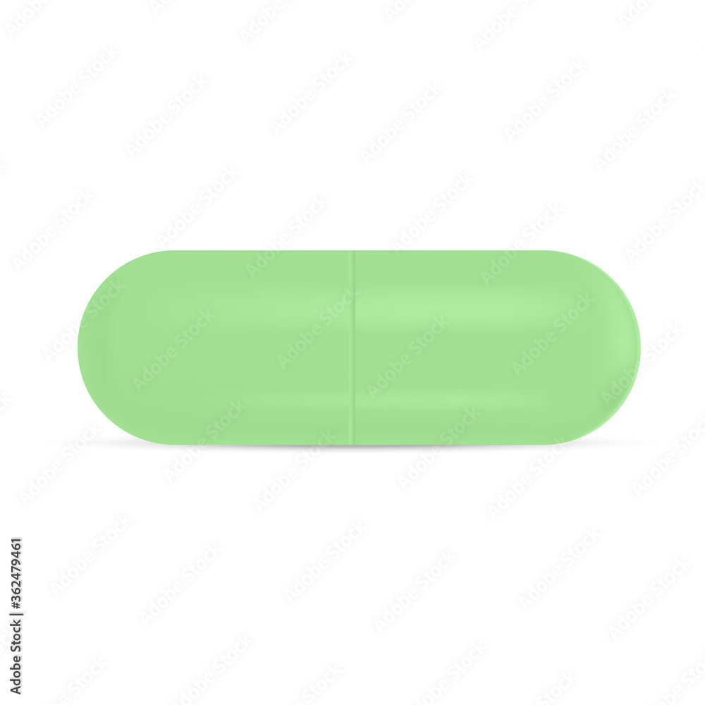 Realistic 3d white medical pill with soft shadow. Vector Realistic 3d white medical pill with soft shadow. Vector