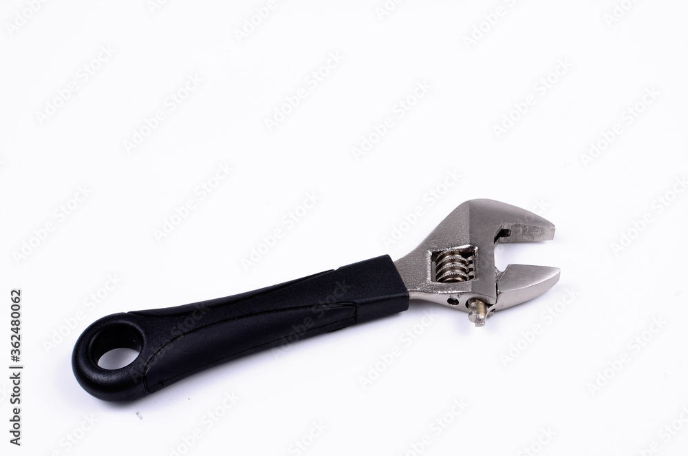 Adjustable wrench tool, isolated on white background Adjustable wrench tool, isolated on white background