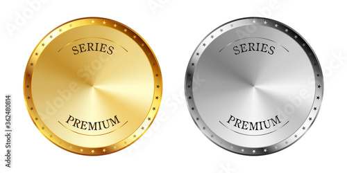 空白 文字なし  金と銀のラベルセット
Gold and silver label set. Luxury label. Gold and silver badge.