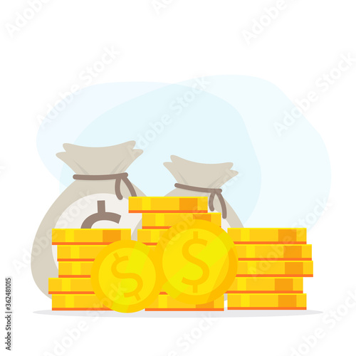 Money saving and money bag icon design, vector illustration for business object concept