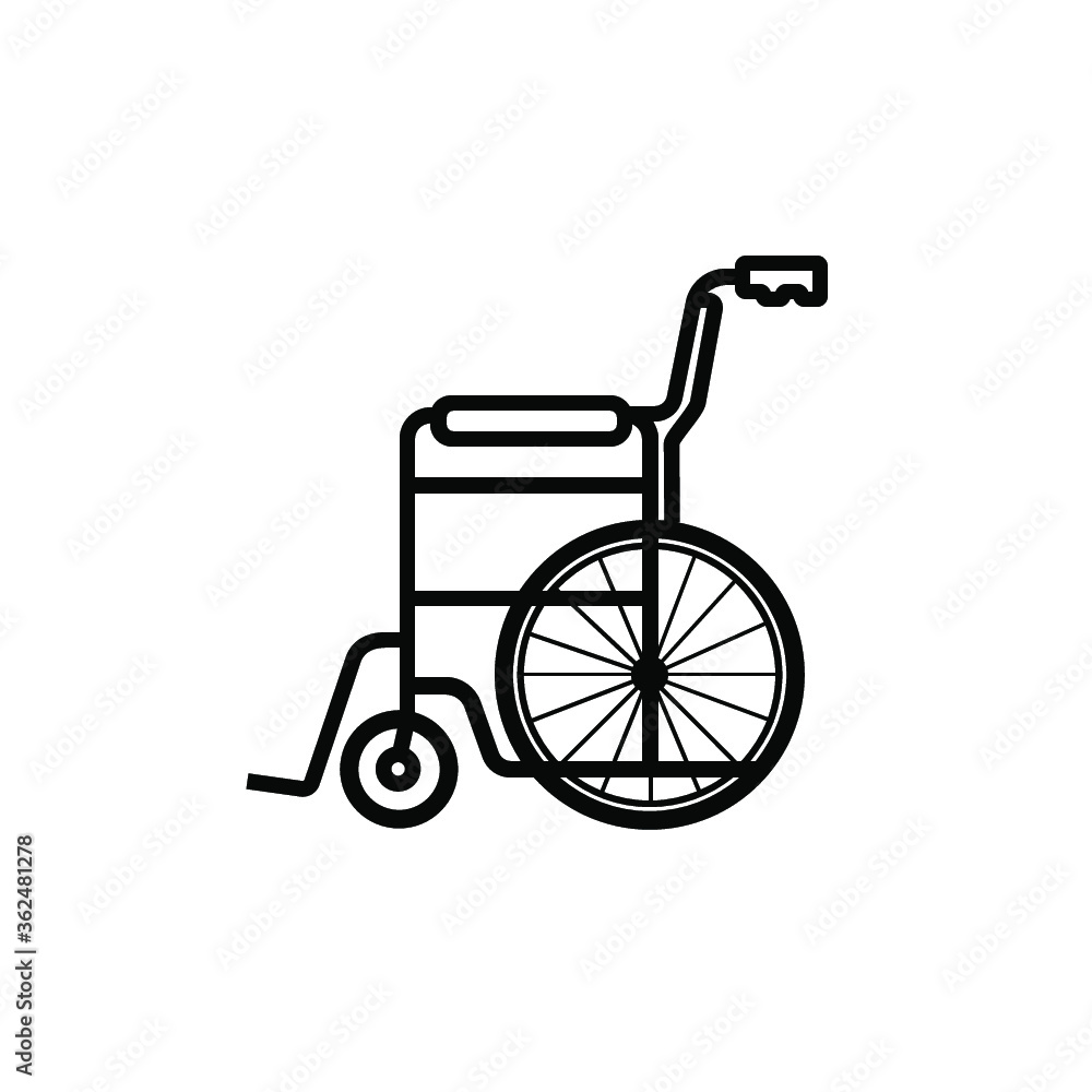 Wheelchair web icon. Wheelchair vector symbol