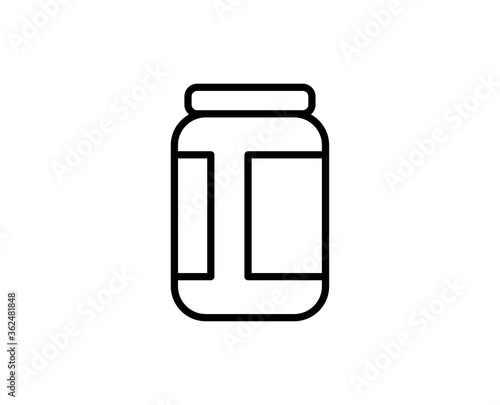 Bottle of pills line icon.