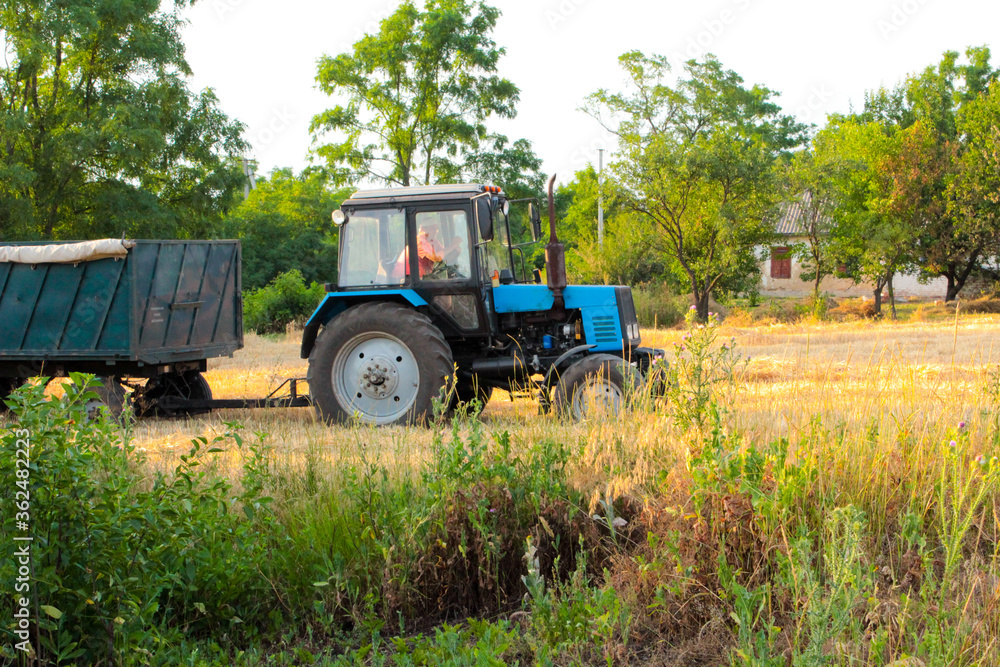 tractor in a field