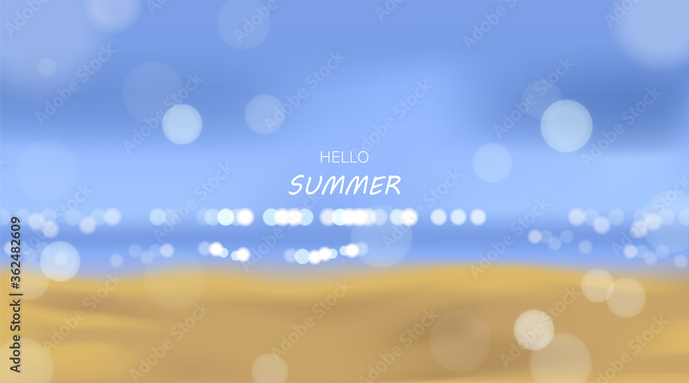 Beach and sea sunlight, summer holidays vector illustration Beach and sea sunlight, summer holidays vector illustration