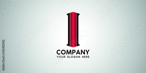 I 3d letter stylish logo design initial brand company