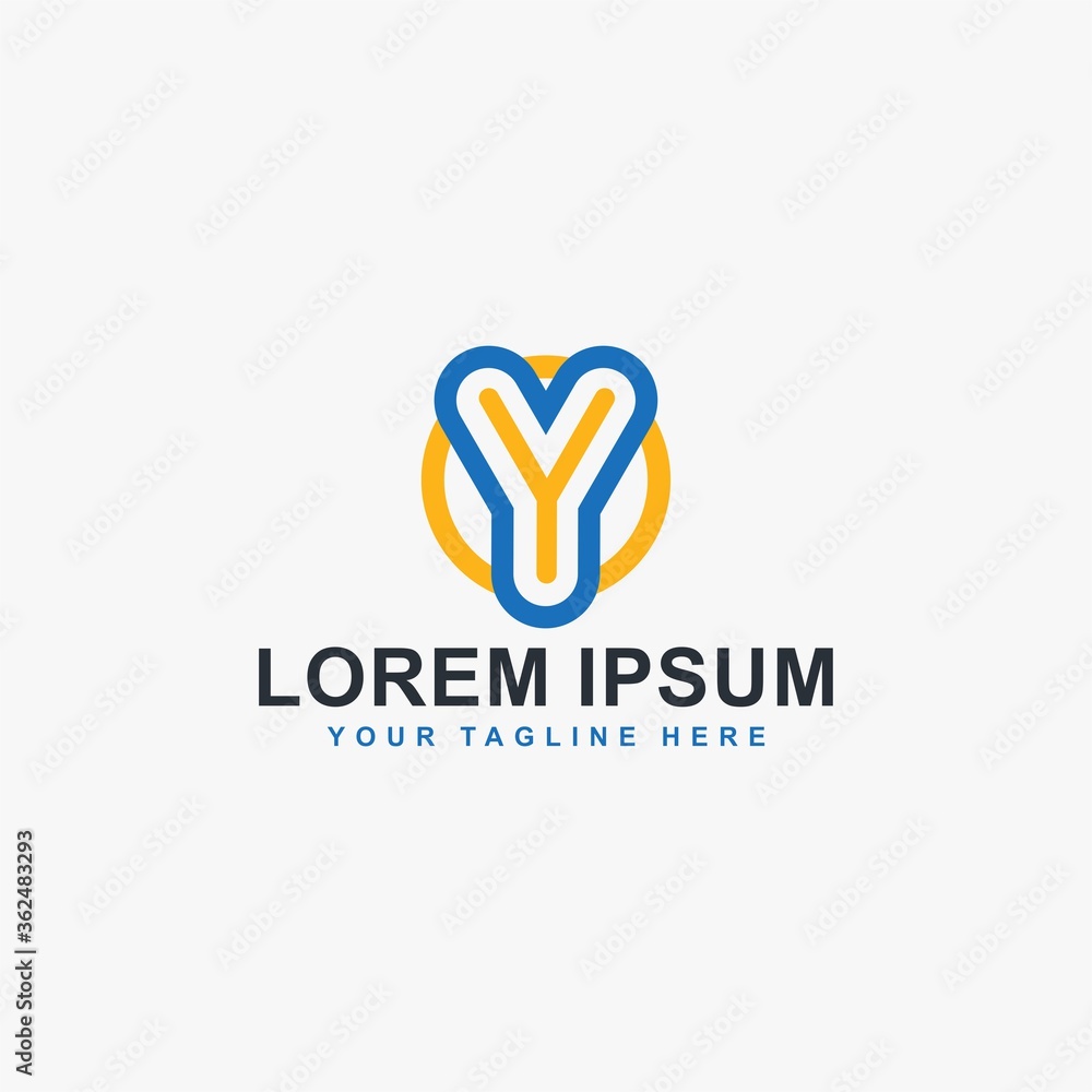 Obraz premium Letter Y logo design vector. Monogram Y type logo. 