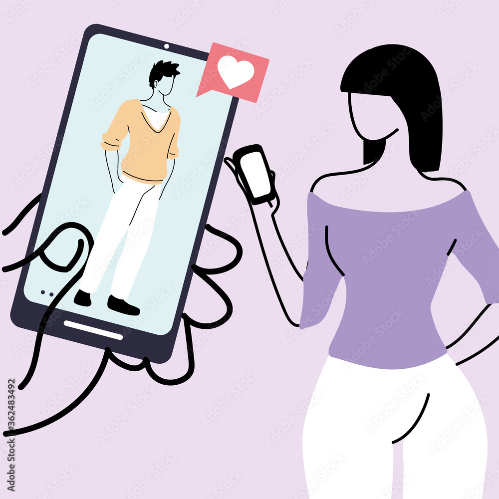 online dating, virtual relationship and online love, young couple of people meeting online online dating, virtual relationship and online love, young couple of people meeting online