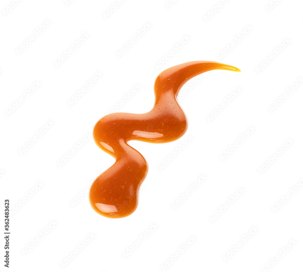 droplets of liquid caramel isolated on a white background droplets of liquid caramel isolated on a white background