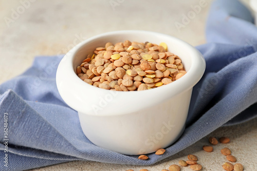 Dry brown and yellow lentil...