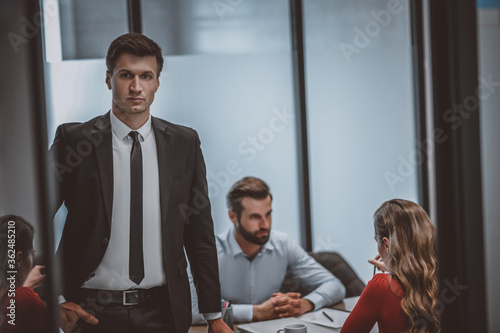 Lawyer working with his clients on family disputes
