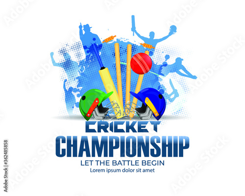 CONCEPT BACKGROUND FOR CRICKET CHAMPIONSHIP-VECTOR ILLUSTRATION 