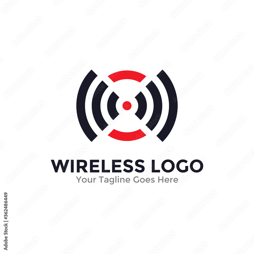 Wireless Signal logo template design. Wifi logo, radio waves icon vector. Wireless Signal logo template design. Wifi logo, radio waves icon vector.