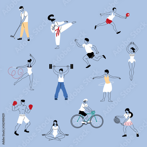 group of people in sports activities