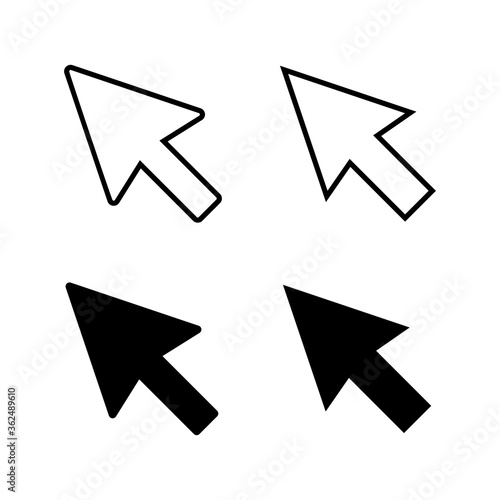 set of Click icons. Cursor icon. Computer mouse click cursor black arrow icons