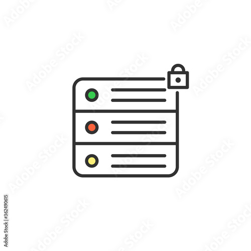 Linear Server lock icon. Ne...