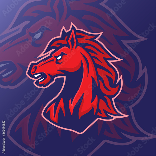 Wallpaper Mural horse head mascot logo vector design template Torontodigital.ca