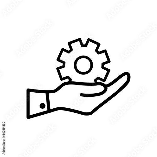 gear on hand icon vector symbol template