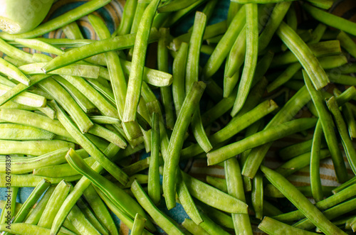Fresh Indian green cluster beans