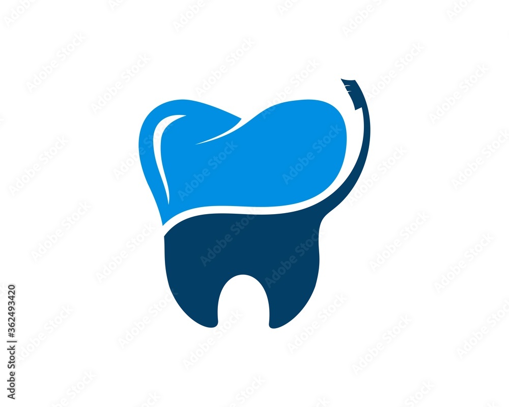 Clean the teeth with toothbrush logo