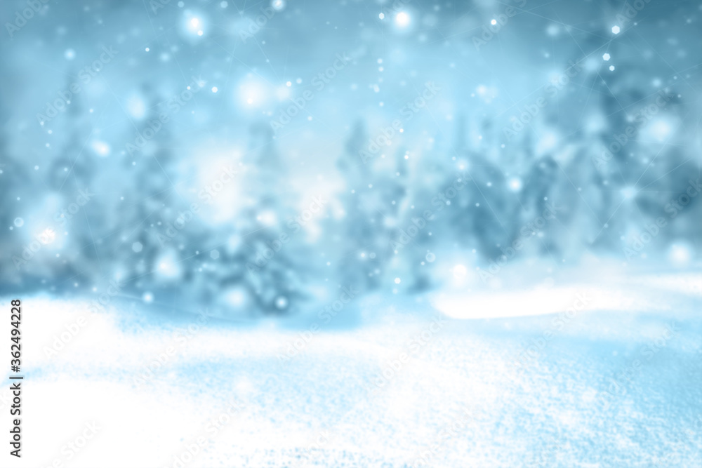 Winter background of snow and the frost with free space for your decoration. Christmas background.