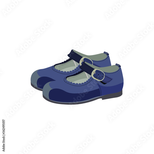 a pair of blue kid shoes